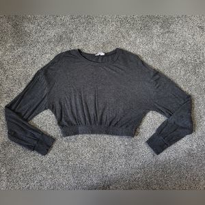 Colsie Heather Gray Lounge Cropped Top Size Small